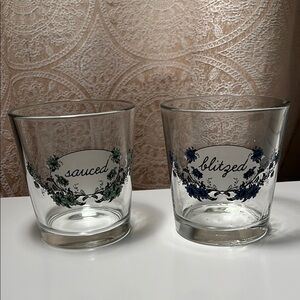 Two Cute Glass Tumblers with Floral Design - Sauced & Blitzed